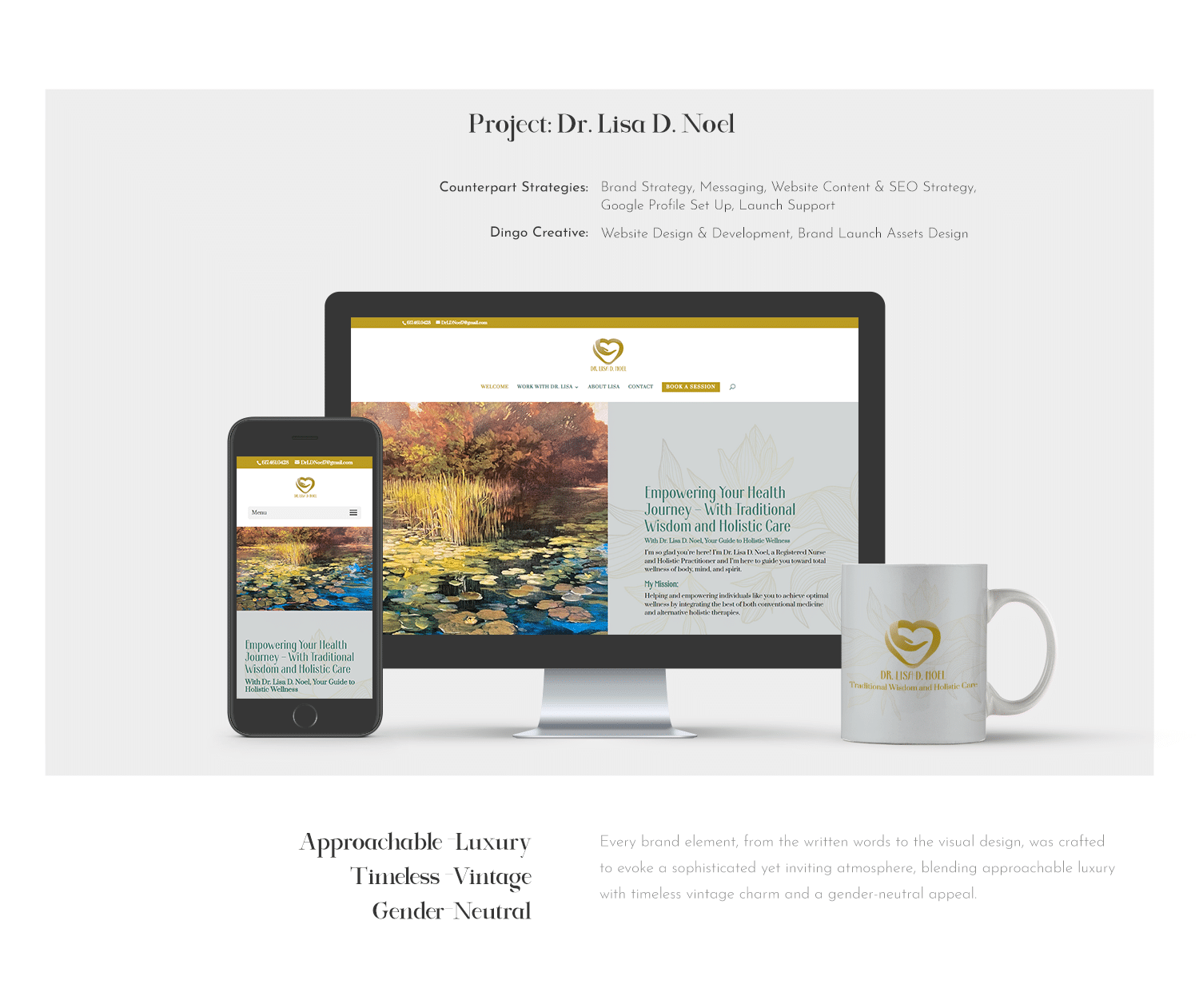 Brand Refresh and Website Redesign showcase for Dr Lisa D Noel